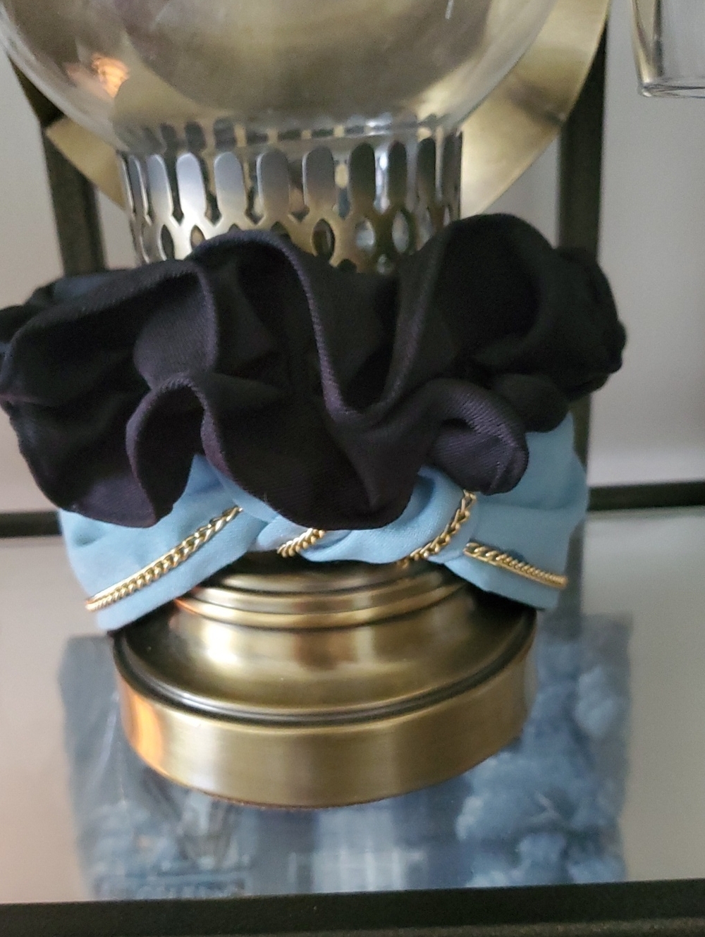 Chic Blue and Gold Padded Hairband And Black Satin Feel Headbands - Picture 11 of 12